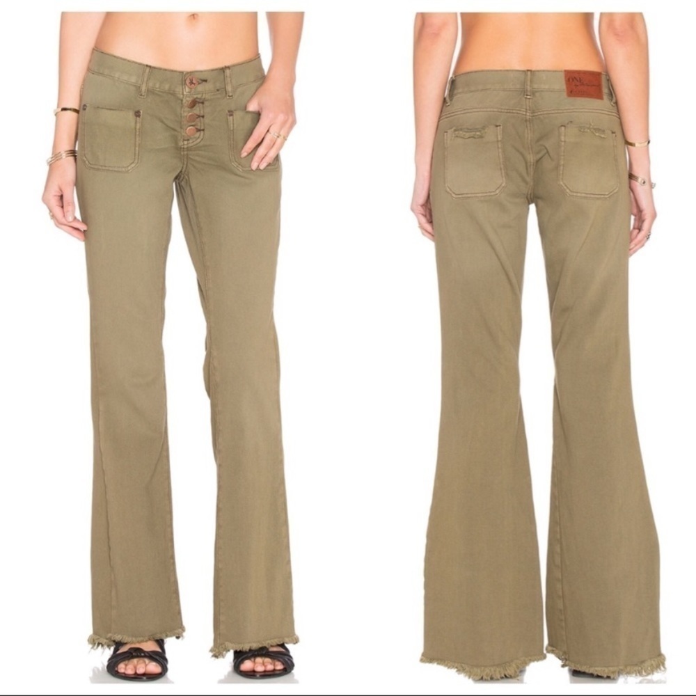 One teaspoon le cats‎ flare denim jeans